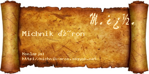 Michnik Áron névjegykártya